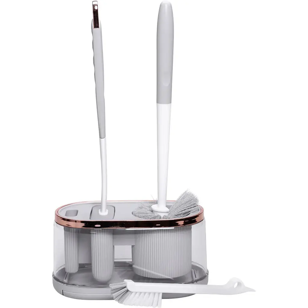 Набор аксессуаров для туалета Household Cleaning Products с серой подставкой HP-35015-47G - фото 7