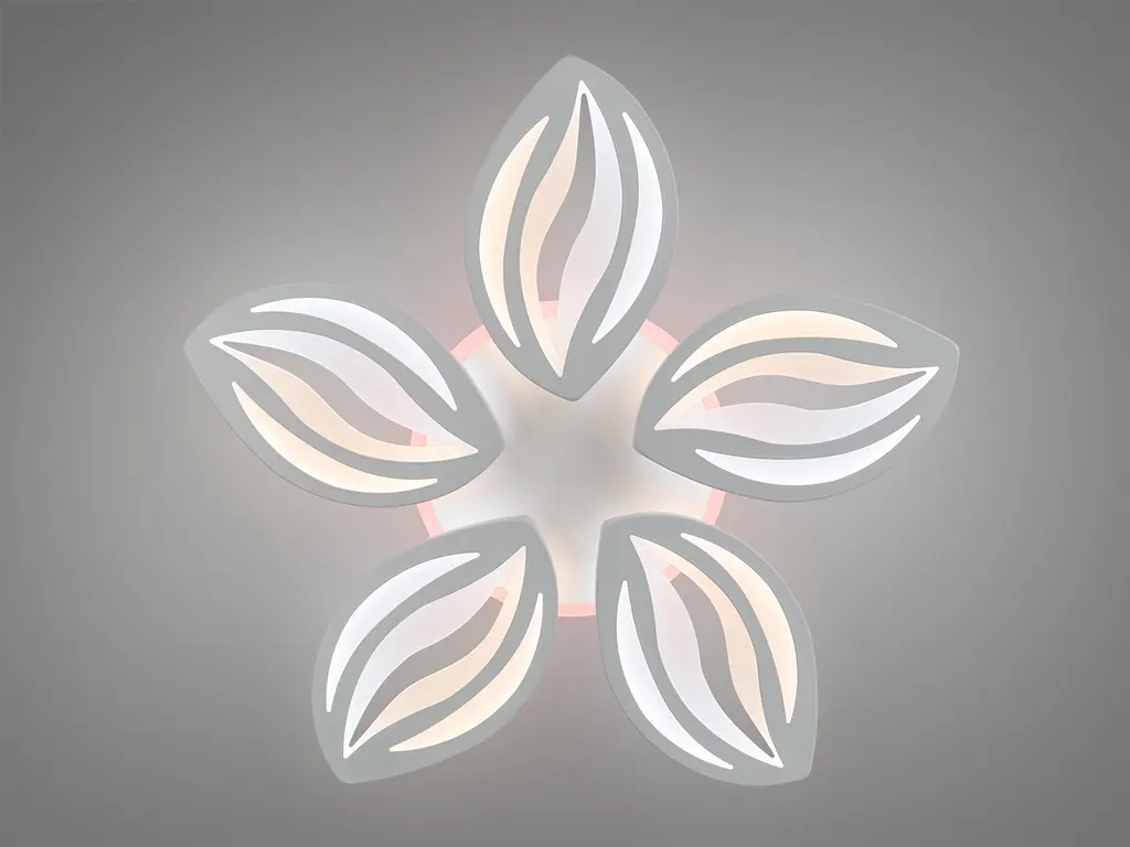 Люстра стельова LED Diasha 8092/5WH, 75W, 3200K-6000K, білий метал, сучасний стиль, смарт з пультом, димером - фото 2