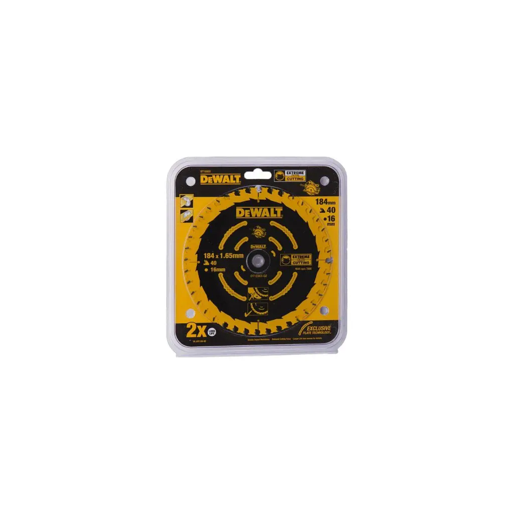 Диск пильний DeWALT EXTREME, 184 х 16 мм, 40 z, ATB, 18 град, універсальне застосування (DT10303) - фото 2