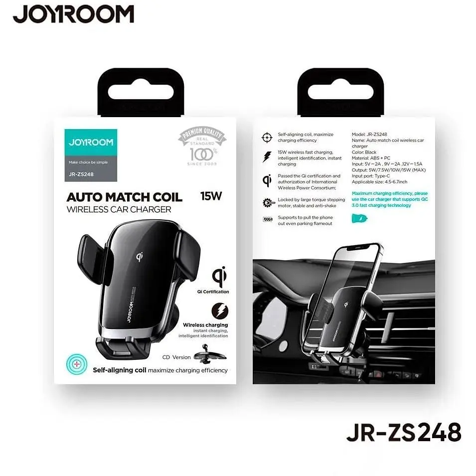Автодержатель JOYROOM Electric Air Outlet Version JR-ZS248 4.5-6.7" 15W - фото 4