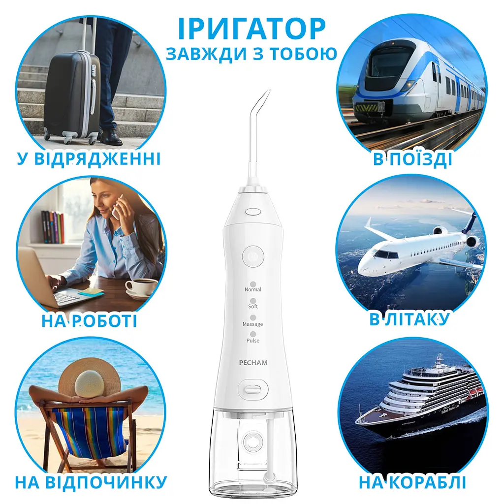 Іригатор Pecham Travel PC-1581 White - фото 5