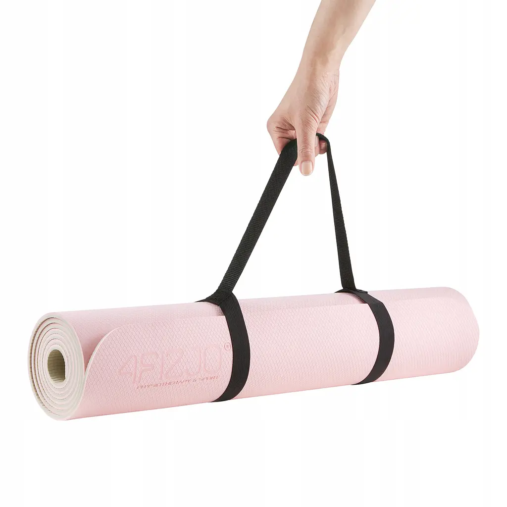 Килимок (мат) спортивний 4FIZJO TPE 180 x 60 x 0.6 см для йоги та фітнесу Pink/Grey (P-5907739317063) - фото 2
