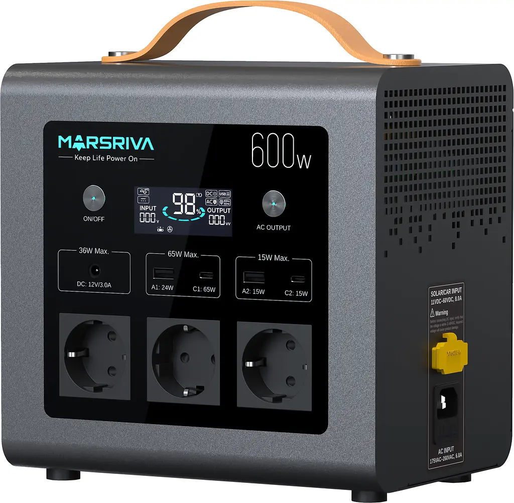 Зарядна станція Marsriva MP6 Plus 600Вт (512Вт/г) AC,MPPT, UPS, LiFePo4 - фото 3