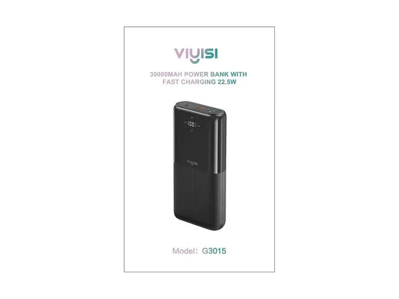 Зовнішній акумулятор (Power Bank) VIYISI G3015 30000mAh 22,5W (X001XFVS1J) чорний - фото 8