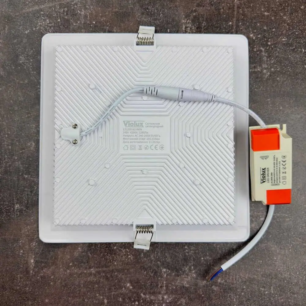 Світильник LED даунлайт Violux ALUMIN 24W 4200K квадрат IP20 ( 121290 ) - фото 5