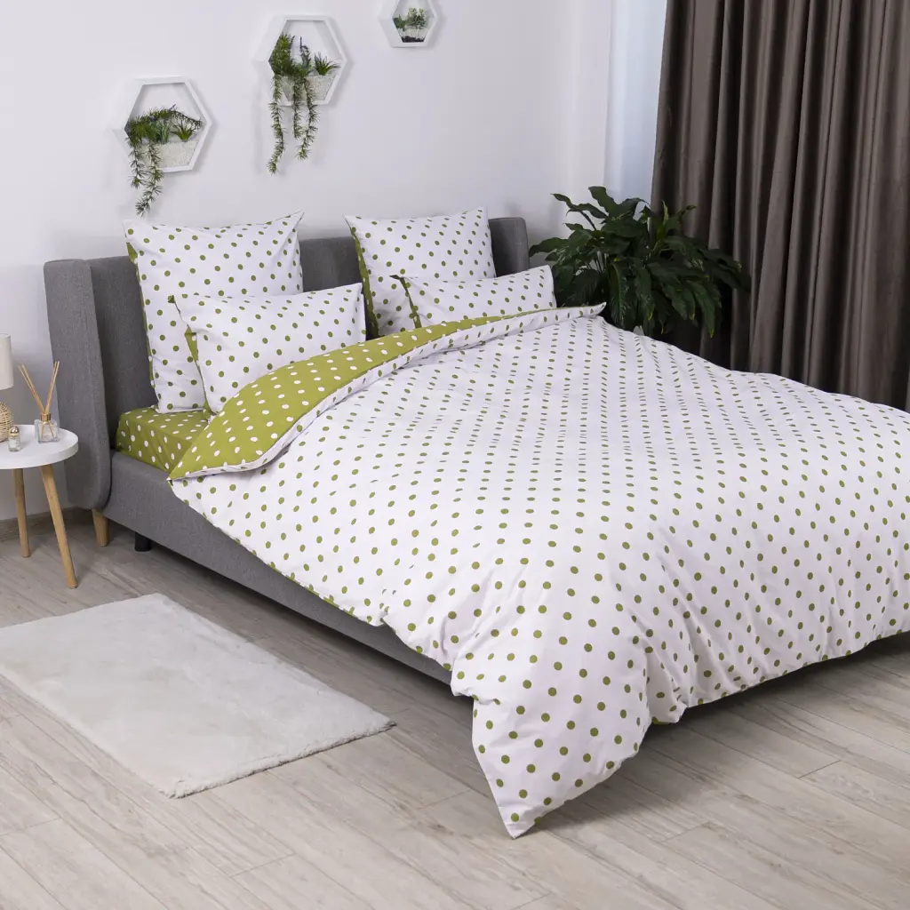 Комплект постільної білизни ТЕП Olive Dots 70x70 полуторний оливковий - фото 3