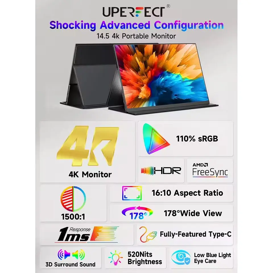 Портативний монітор UPERFECT 14.5" 4K 60Hz [171114] - фото 2