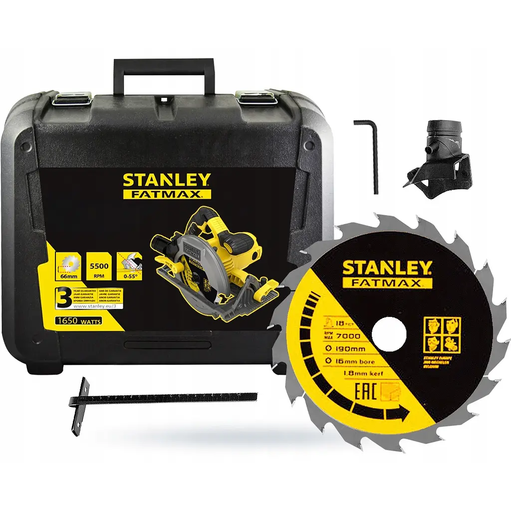 Циркулярная пила Stanley Fatmax с кейсом 1650 Вт (FME301K-QS) - фото 2