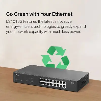 Комутатор мережевий TP-Link (LS1016G) - фото 7