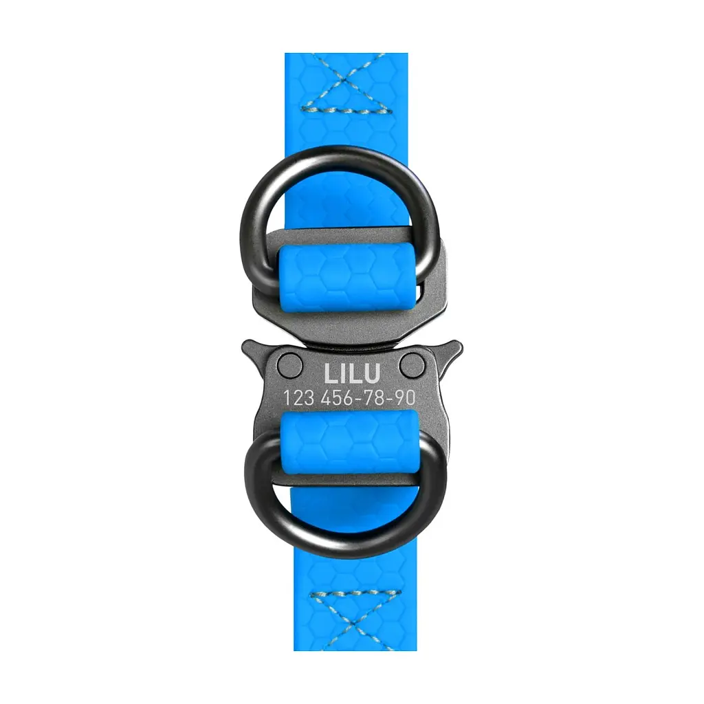 Шлея для собак WAUDOG Waterproof з QR-паспортом 30-39 см блакитна (27632) - фото 3