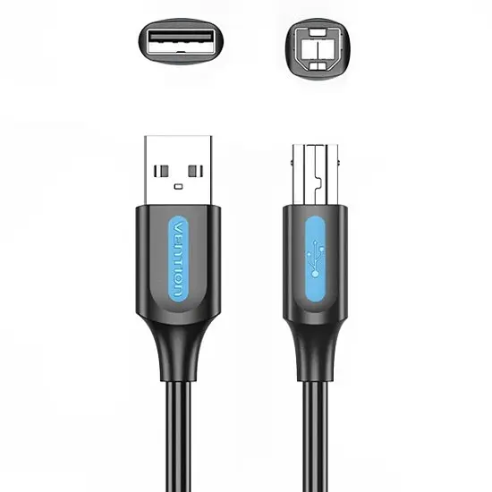 Кабель USB 2.0 AM-BM, 1.5м, 480Mbps Printer PVC черный Vention - фото 2