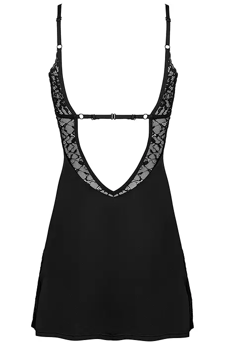 Комплект Obsessive Bellastia chemise (Чорний, XS/S) Obsessive 99541 96926 - фото 4