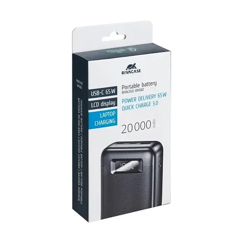 Універсальна мобільна батарея 20000 mAh, Rivapower VA1082, Black, 65 Вт RivaCase teh0027608 - фото 9
