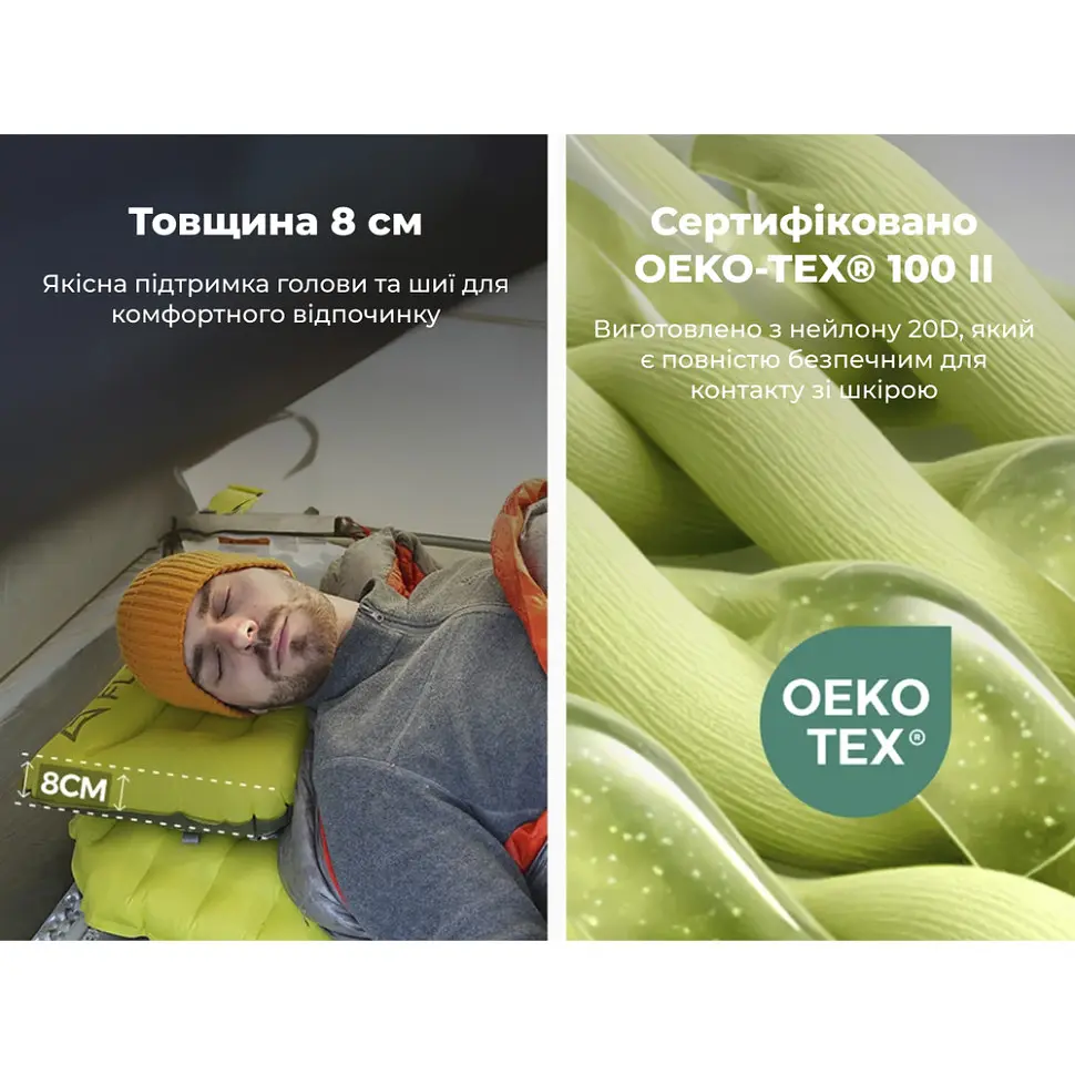 Надувна подушка Flextail Tiny Pillow, зелений - фото 3