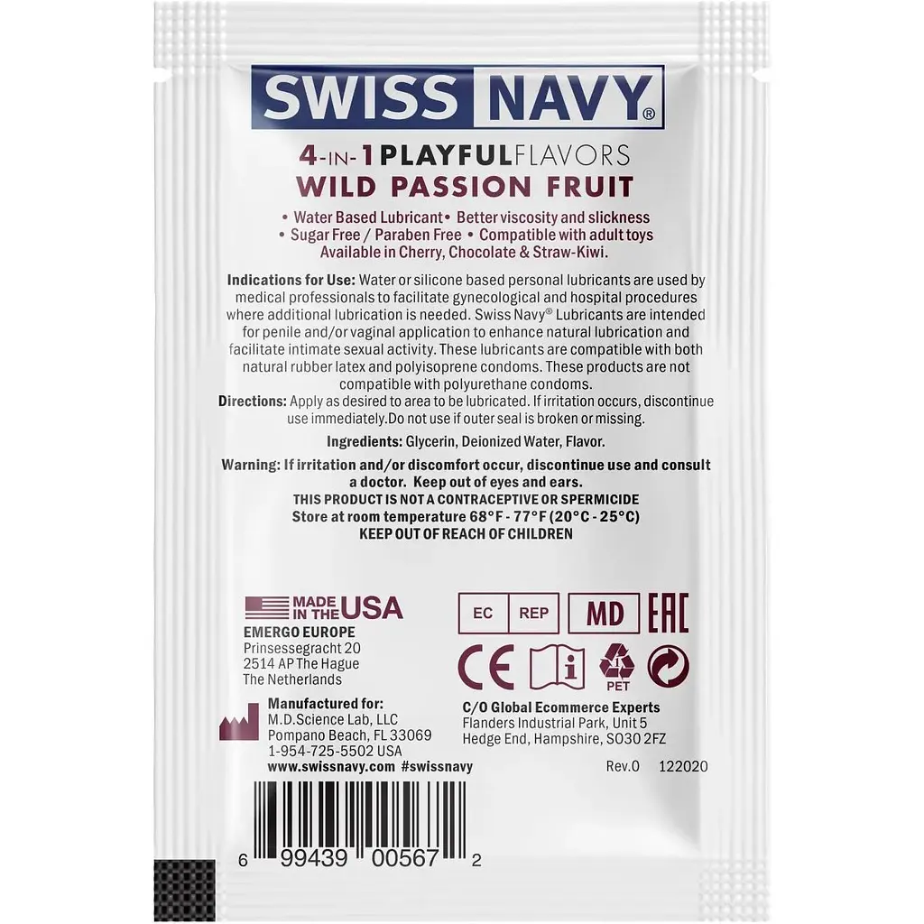 Пробник Swiss Navy 4 in 1 Wild Passion Fruit 5 мл - фото 2