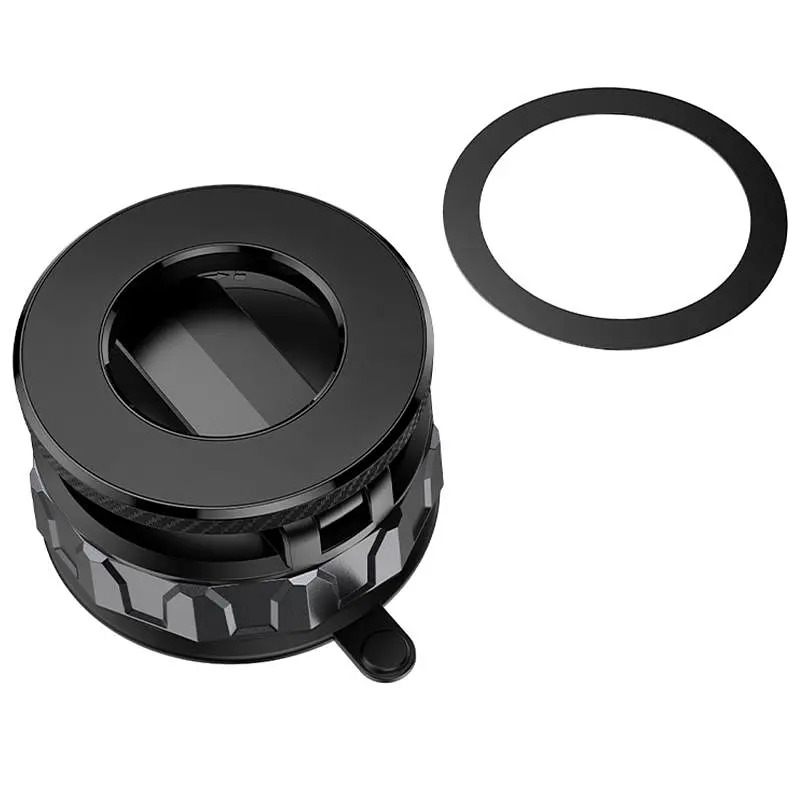 Автотримач Borofone BH140 Gloria Vacuum Suction Magnetic (center console) Black/Metal gray - фото 7