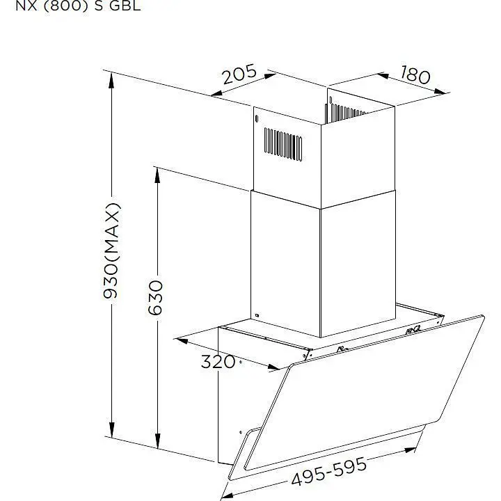 Вытяжка наклонная Pyramida NX 60 (800) S GWH [142806] - фото 6