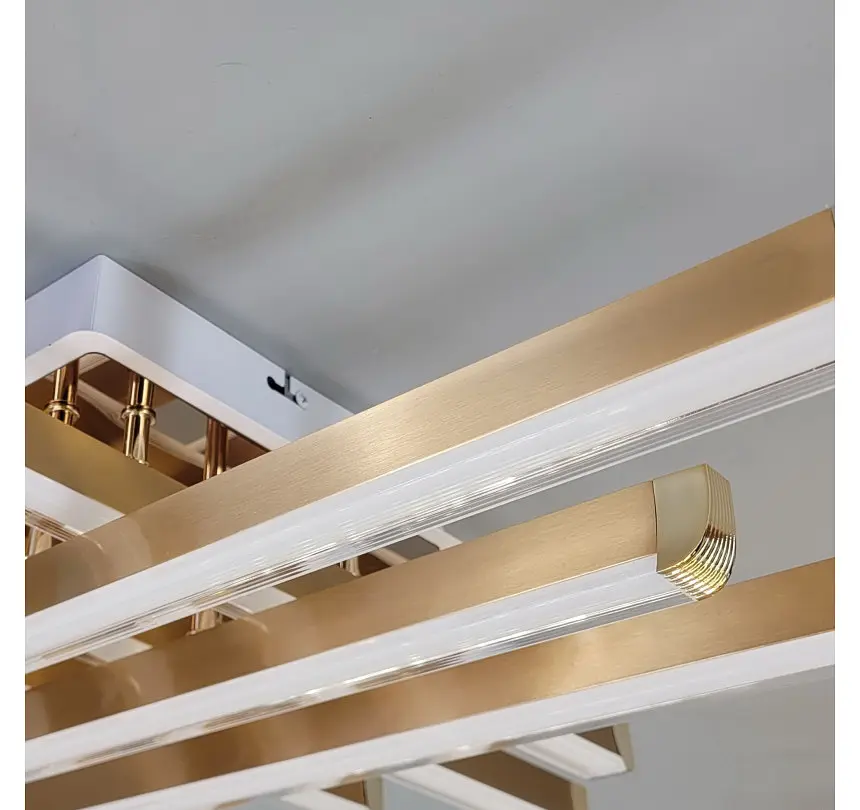 Квадратна золота LED-люстра Artlight W167/6GD 88 Вт, 3 режими, 72,5×72,5 см, від 16-25 м² - фото 6