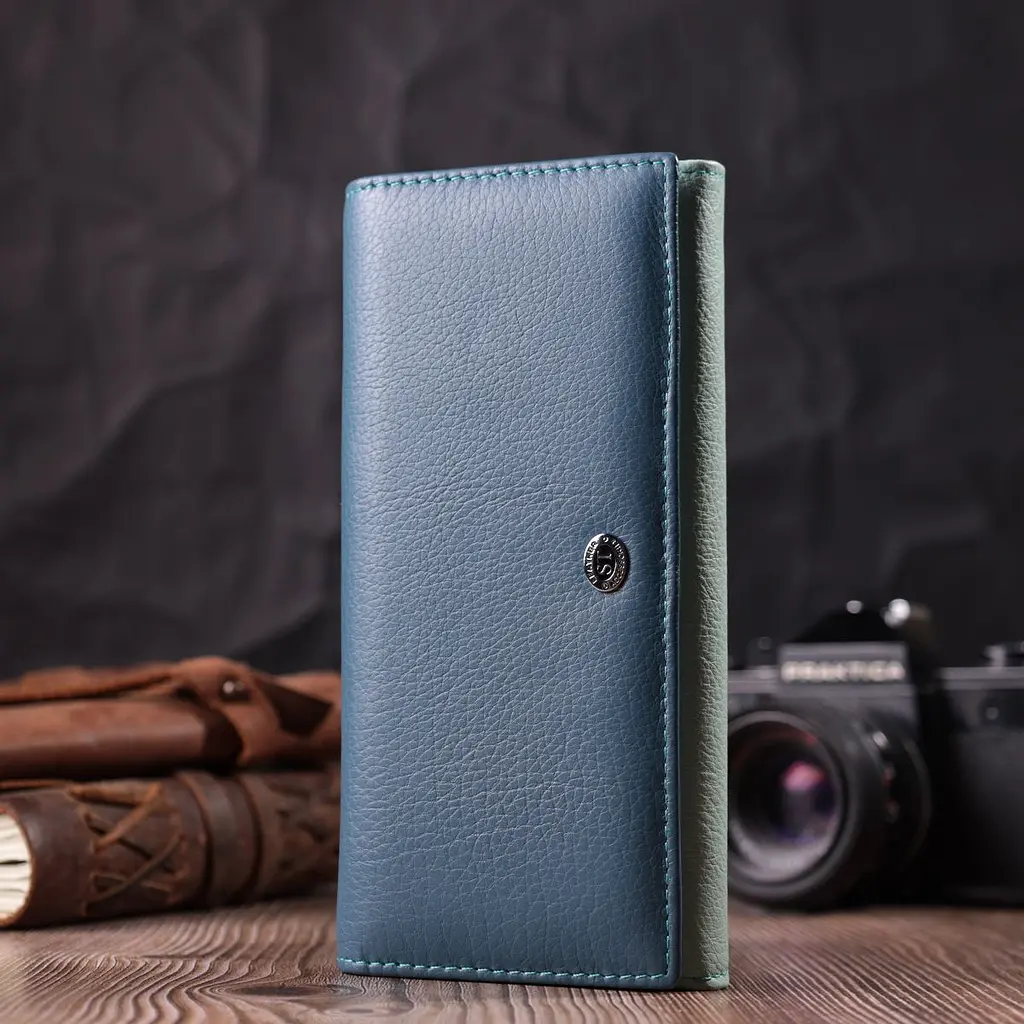 Цікавий жіночий гаманець з натуральної шкіри ST Leather 22525 різнокольоровий - фото 9