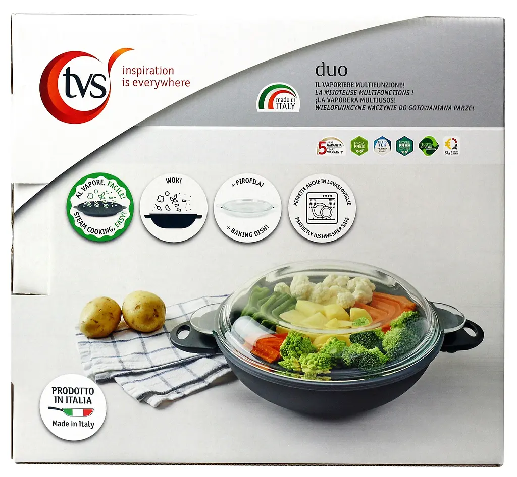 Сковорода Вок із кришкою TVS Gli Speciali, 26 см (00000022057) - фото 5