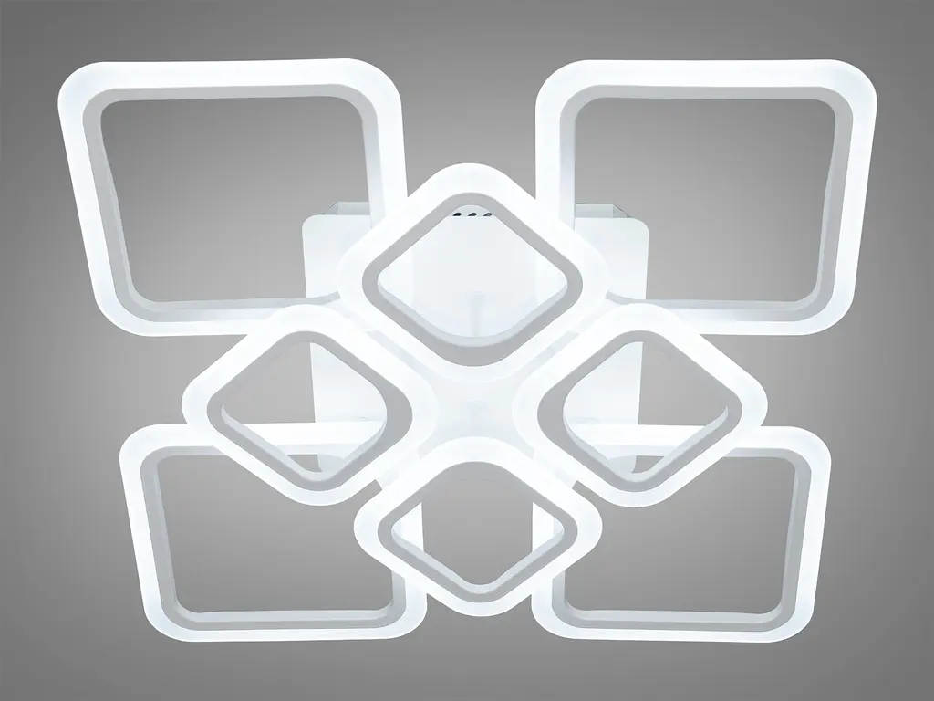 Люстра стельова LED Diasha HA8060/4+4WH з ІЧ пультом, 105W, сучасний стиль для вітальні, спальні, кухні, офісу - фото 2