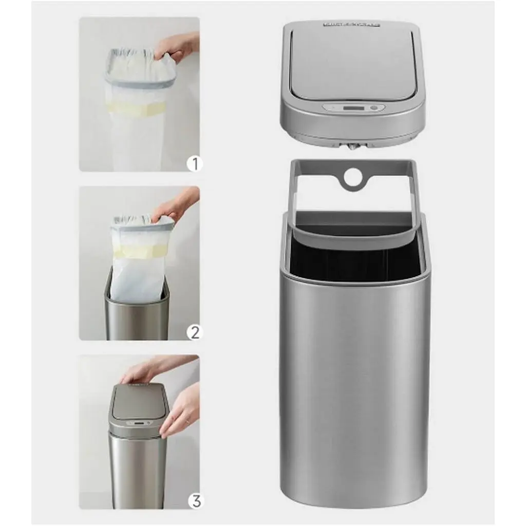 Розумний кошик для сміття Ninestars DZT-7-2 Sensor Trash Can Space Silver [151954] - фото 3