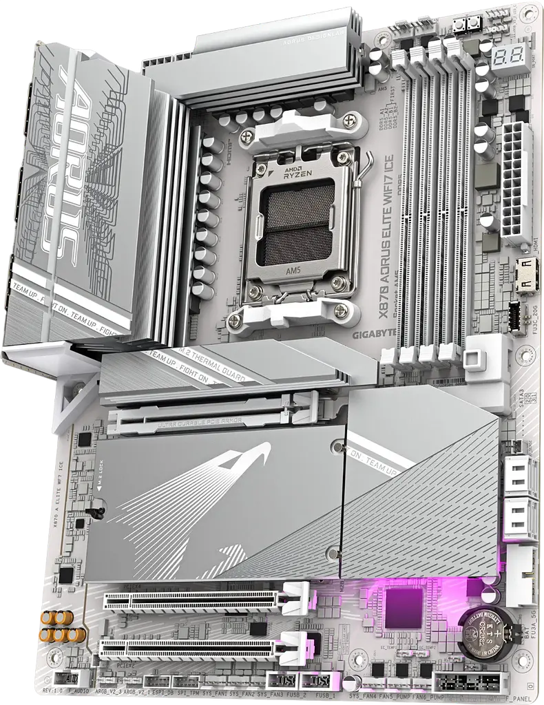 Материнська плата Gigabyte X870 Aorus Elite Wi-Fi 7 Ice Socket AM5 (X870 A ELITE WF7 ICE) Б/В - фото 2