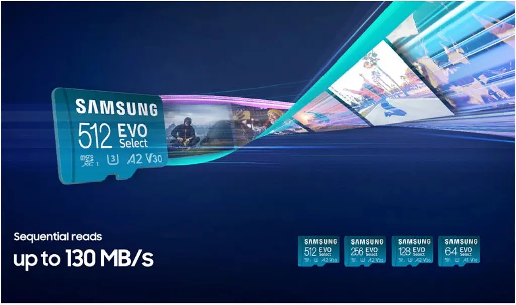 Карта пам'яті microSDXC (UHS-І U3) Samsung EVO Select 256Gb class 10 A2 V30 (R130MB/s, W30MB/s) (adapter SD) (MB-ME256KA/EU) - фото 10