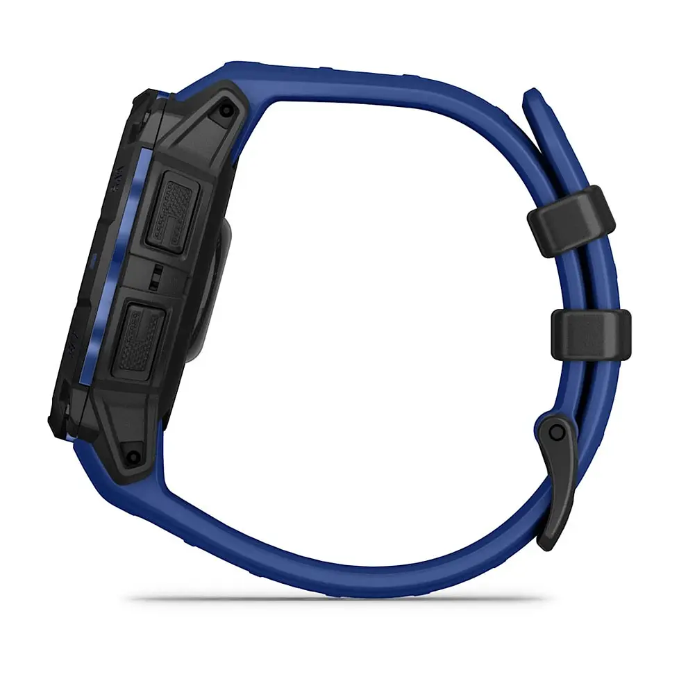 Смарт-годинник Garmin Instinct 3 45mm Amoled Black with Bolt Blue/Black Silicone Band (010-02936-03) - фото 3