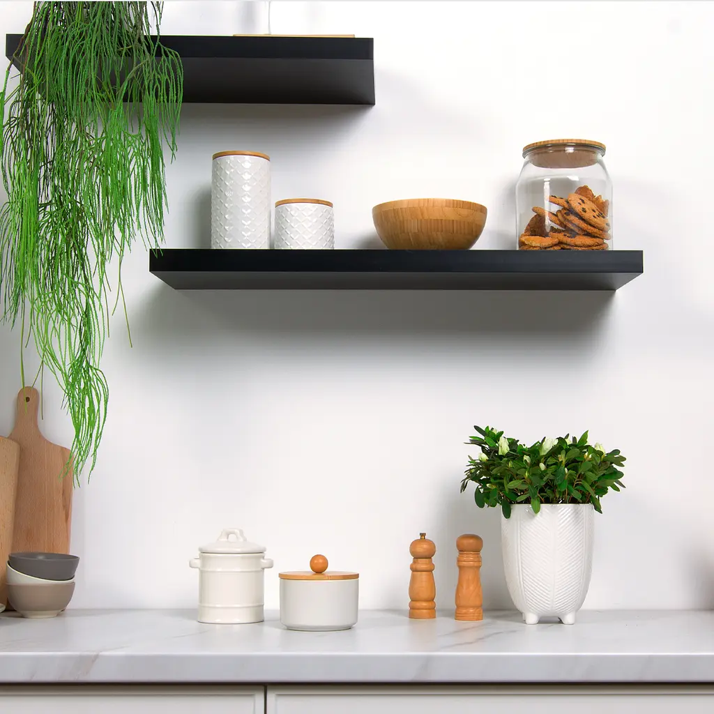 Емкость для хранения МВМ My Home, 450 мл, белая (KP-18 S WHITE/WOOD) - фото 7