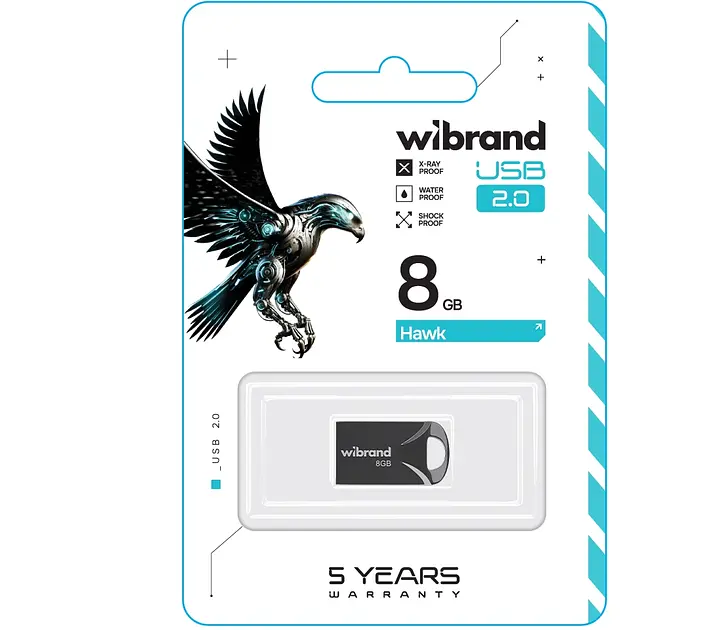 USB Flash Wibrand USB 2.0 Hawk 8Gb Black - фото 2