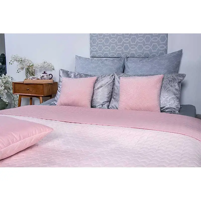 Двостороння декоративна подушка Руно Velour Rose зигзаг 40х40 см рожева - фото 3