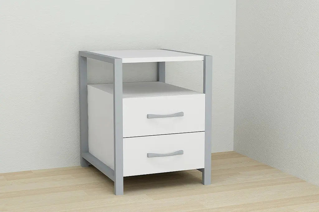 Тумба универсальная Ferrum-decor Вивьен 2/2 50x41x40 серый ДСП Белый 16мм (FRD-104166) - фото 4