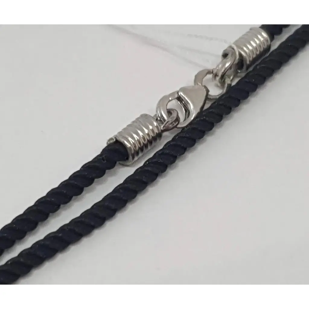 Ювелірний шнурок з текстилю Малина з срібними вставками. 336/Р 40 60 - фото 2