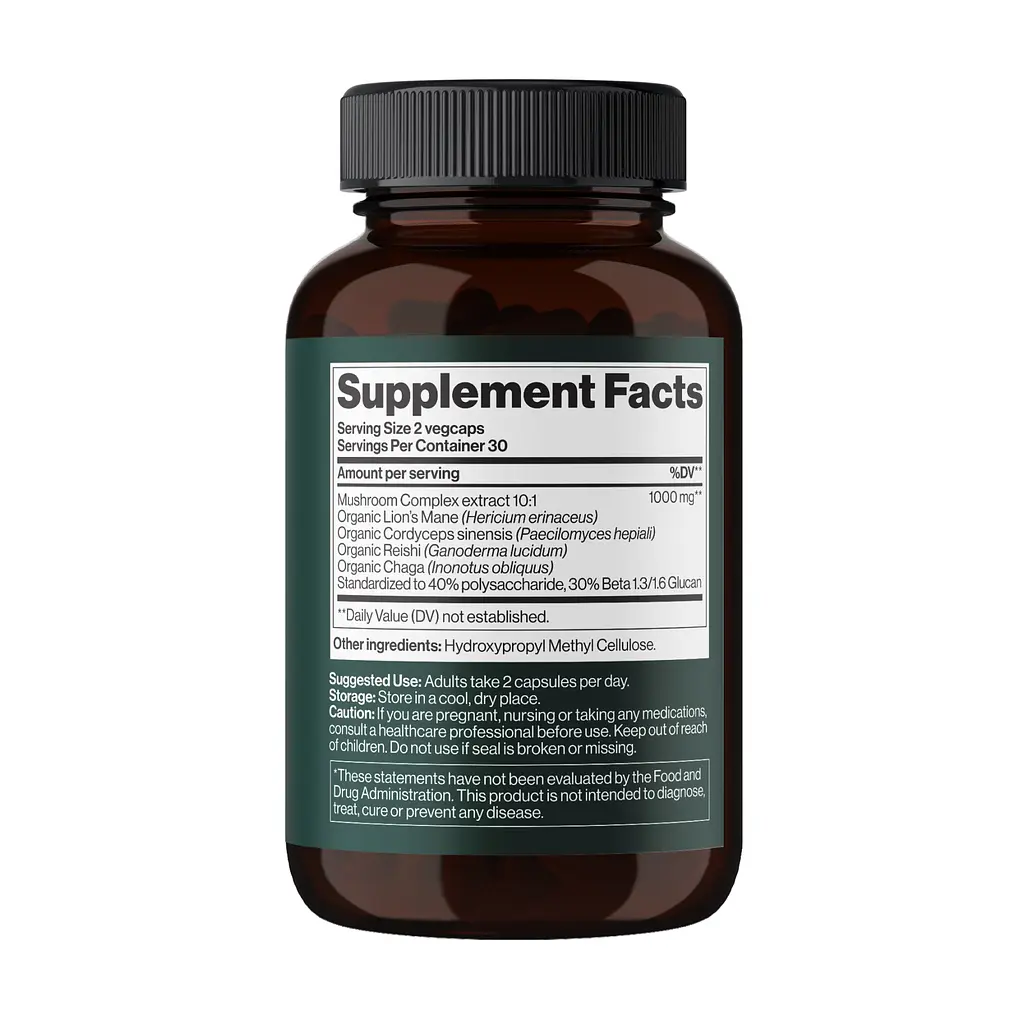Комплекс 4 грибів Mind Shi 4Mushroom Complex 1000 мг 60 капсул - фото 2