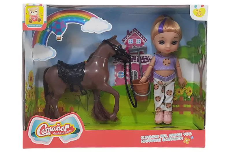 Лялька KQ129 з коником у коробці р.25,5x20x7см YG Toys