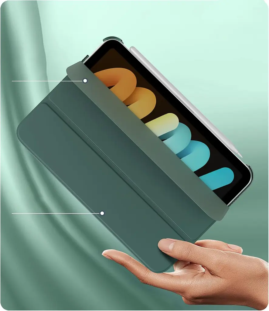Чохол-книжка BeCover Tri Fold Hard для Apple iPad Mini 7 2024 8.3" Темно-зелений (712451) - фото 4