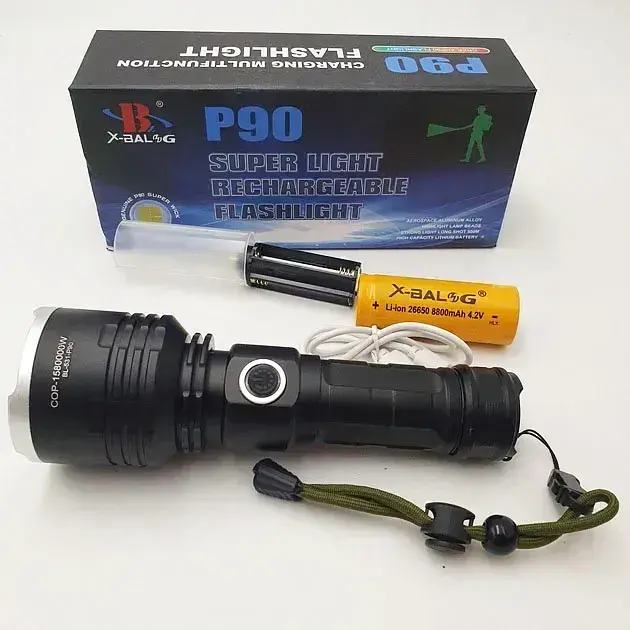 Ліхтар X-Balog BL-531-P90 1×26650 8800 мА·год USB / microUSB / 3хААА R3 функція павербанк - фото 6