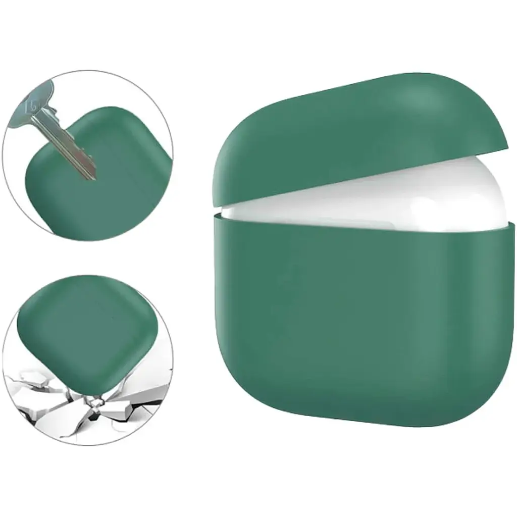 Чехол AhaStyle Ultra-Thin Colorful Silicone Case для Apple AirPods 4 Midnight Green [CP-WG172-PG] [133828] - фото 2