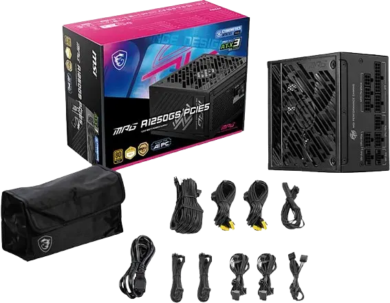 Блок живлення MSI MPG A1250GS PCIE5 1250W 80+ Gold - фото 6