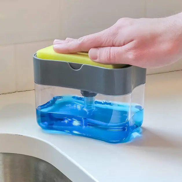 Диспенсер дозатор для миючого засобу з губкою для кухні UKC Sponge Caddy - фото 3