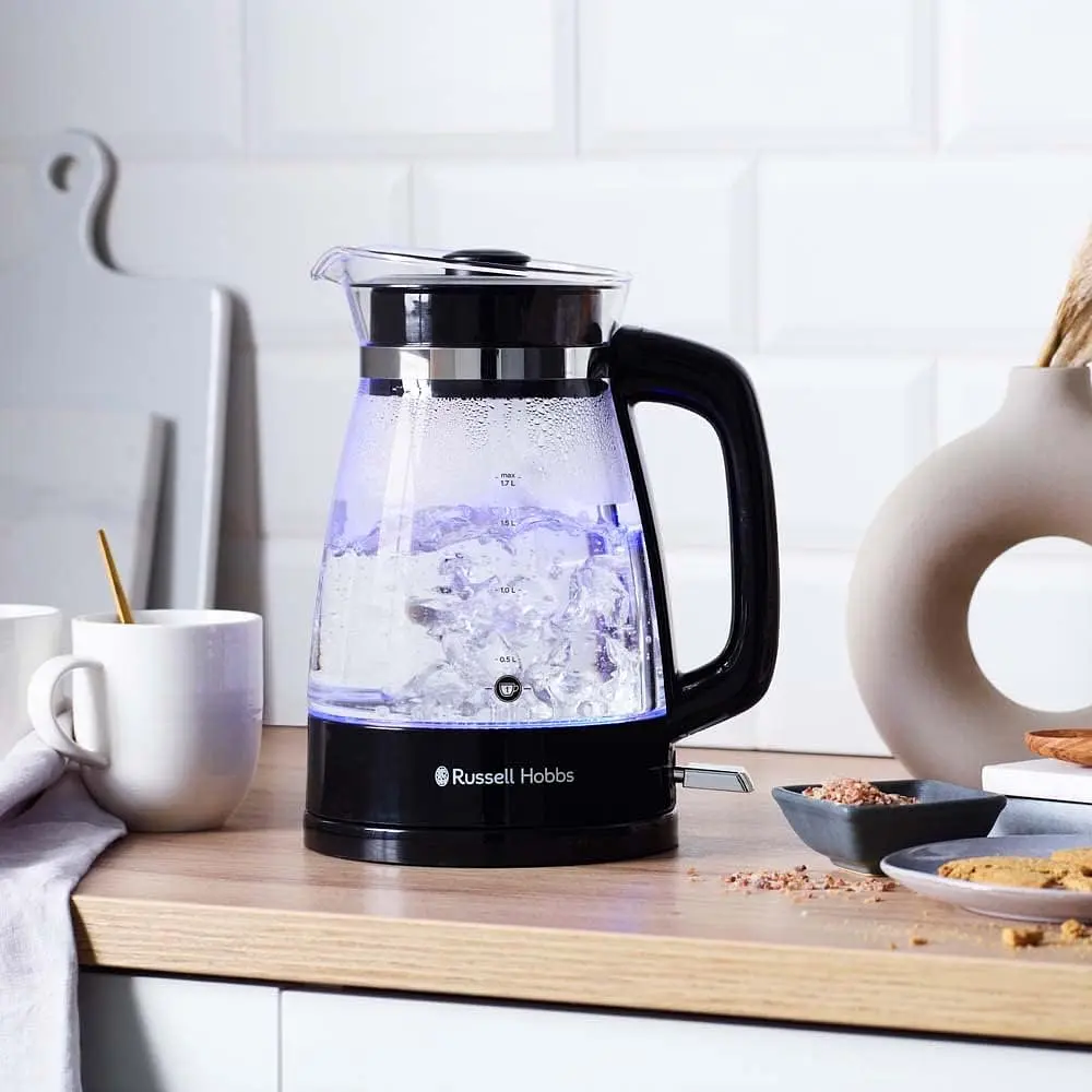 Электрочайник Russell Hobbs Hourglass 1.7 л стекло подсветка черно-серебристый kuh0015373 - фото 5