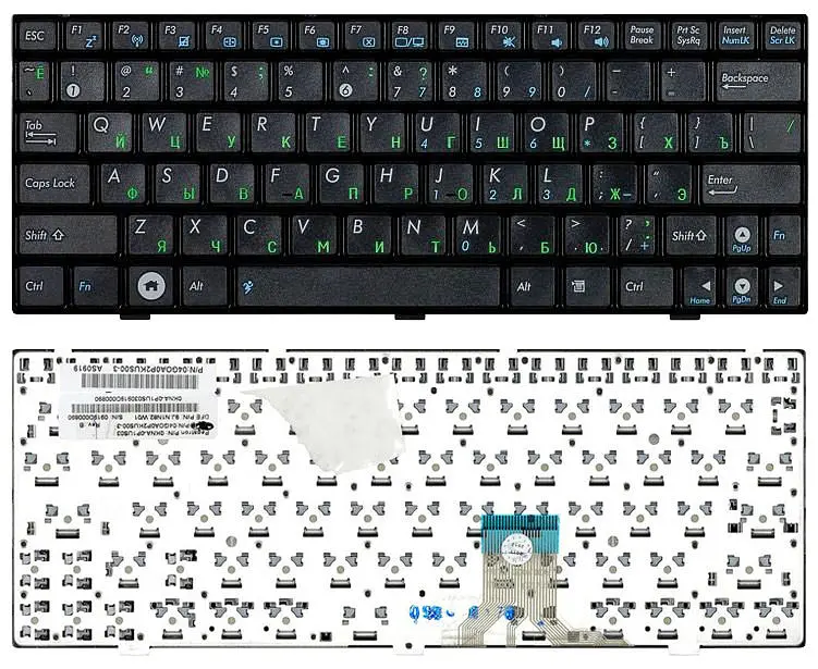 Клавіатура для ноутбука Asus EEE PC (1000H) Black, (Black Frame) - фото 3