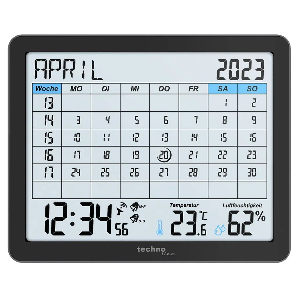 Годинник-календар настільний Technoline WT2600 Black (WT2600) - фото 2