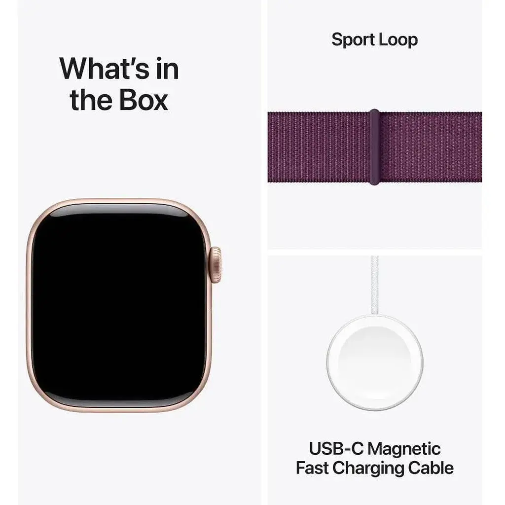 Смарт-годинник Apple Watch Series 10 GPS 42mm Rose Gold Aluminum Case w. Plum Sport Loop (MWWK3) - фото 9