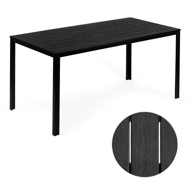 Комплект садових меблів MultiGarden Polywood-6, стіл 156x78 см. + 6 крісла з техротангу (Темно-коричневий) - фото 2
