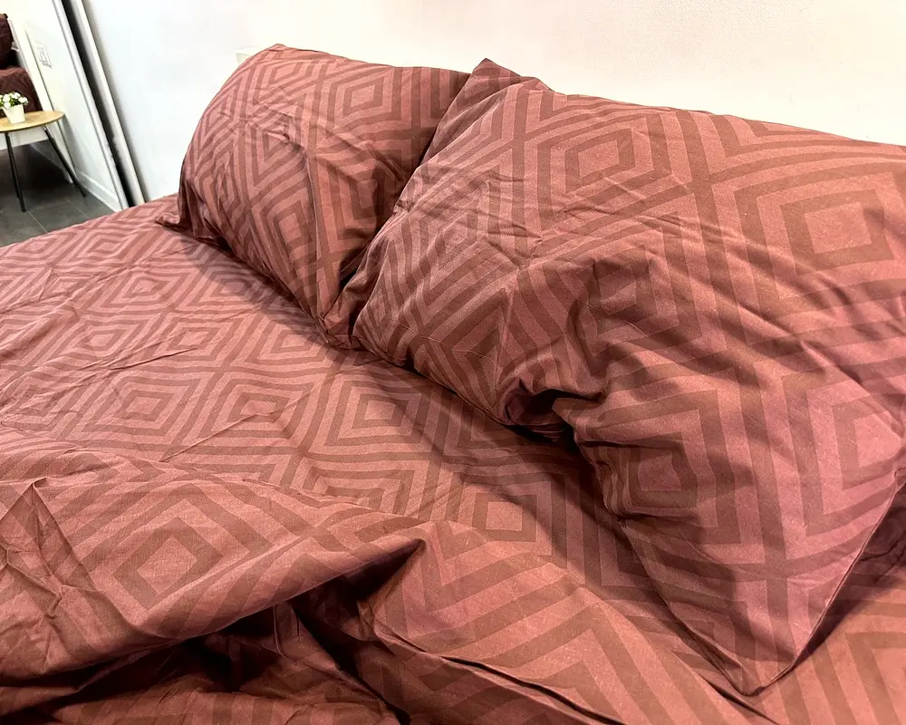 Постільна білизна LARA бязь d11186s Ромб Brown сімейна - фото 2
