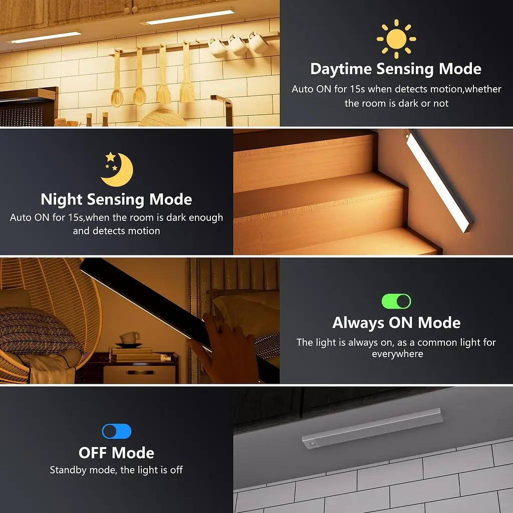 LED світильники OUILA 32 см з датчиком руху, 3000K, комплект 2 шт - фото 6