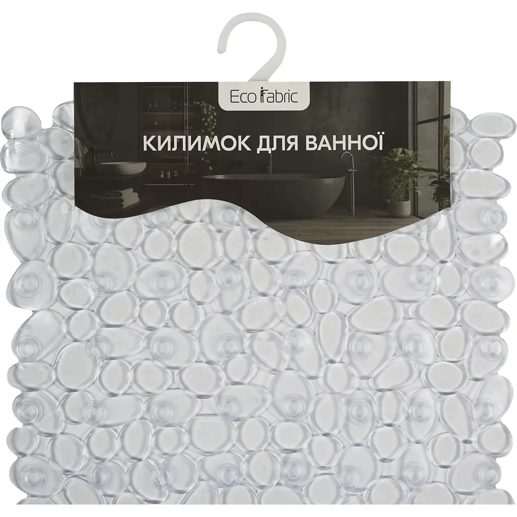 Килимок для ванної Eco Fabric Галька 68х34 см прозоро-білий (6834-001) - фото 5