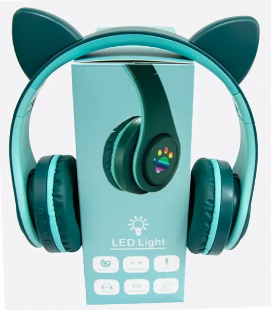 Беспроводные детские наушники CAT EAR YW-018 с кошачьими ушками с подсветкой - фото 3